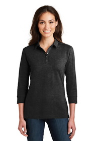 Custom Port Authority L578 Ladies 3/4-Sleeve Meridian Cotton Blend Polo