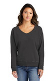 Custom Port & Company® Ladies Beach Wash® Garment-Dyed V-Neck Sweatshirt - LPC098V