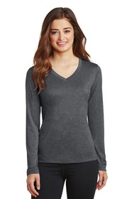 Sport-Tek LST360LS Ladies Long Sleeve Heather Contender V-Neck Tee