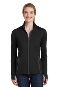 Custom Sport-Tek LST853 Ladies Sport-Wick Stretch Contrast Full-Zip Jacket