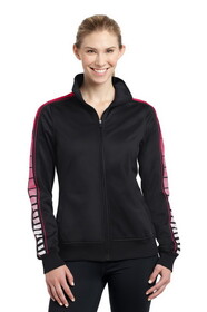 Sport-Tek LST93 Ladies Dot Sublimation Tricot Track Jacket