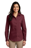 Custom Port Authority® Ladies Long Sleeve Carefree Poplin Shirt - LW100