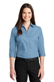Custom Port Authority&#174; Ladies 3/4-Sleeve Carefree Poplin Shirt - LW102