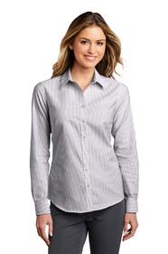 Custom Port Authority &#174; Ladies SuperPro &#153; Oxford Stripe Shirt - LW657