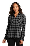 Custom Port Authority LW669 Ladies Plaid Flannel Shirt