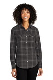 Custom Port Authority® Ladies Long Sleeve Ombre Plaid Shirt - LW672