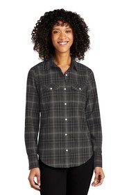 Port Authority&#174; Ladies Long Sleeve Ombre Plaid Shirt - LW672