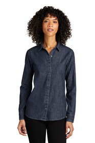 Custom Port Authority LW676 Ladies Long Sleeve Perfect Denim Shirt