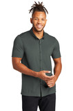 Mercer+Mettle™ Stretch Pique Full-Button Polo - MM1006