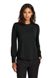 Mercer+Mettle MM1019 Women's Stretch Jersey Long Sleeve Blouson Top