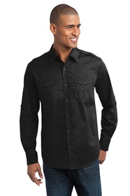 Custom Port Authority S649 Stain-Release Roll Sleeve Twill Shirt