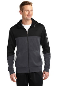 Sport-Tek ST245 Tech Fleece Colorblock Full-Zip Hooded Jacket