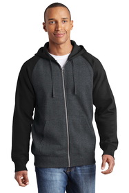 Custom Sport-Tek ST269 Raglan Colorblock Full-Zip Hooded Fleece Jacket