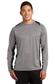 Sport-Tek ST361LS Long Sleeve Heather Colorblock Contender Tee