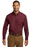 Custom Port Authority® Long Sleeve Carefree Poplin Shirt - W100