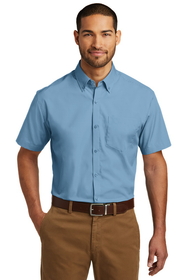Custom Port Authority W101 Short Sleeve Carefree Poplin Shirt