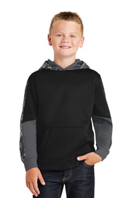 Custom Sport-Tek YST231 Youth Sport-Wick Mineral Freeze Fleece Colorblock Hooded Pullover