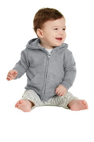 Custom Port & Company CAR78IZH Infant Core Fleece Full-Zip Hooded Sweatshirt