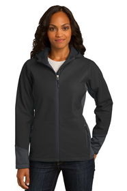 Custom Port Authority L319 Ladies Vertical Hooded Soft Shell Jacket