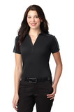 Port Authority® Ladies Silk Touch™ Performance Colorblock Stripe Polo - L547