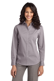 Custom Port Authority&#174; Ladies Fine Stripe Stretch Poplin Shirt - L647