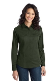 Port Authority® Ladies Stain-Release Roll Sleeve Twill Shirt - L649