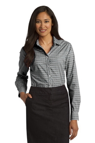 Custom Port Authority&#174; Ladies Long Sleeve Gingham Easy Care Shirt - L654