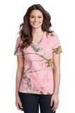 Russell Outdoors Realtree Ladies 100% Cotton V-Neck T-Shirt. LRO54V.