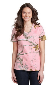 Russell Outdoors LRO54V Realtree Ladies 100% Cotton V-Neck T-Shirt