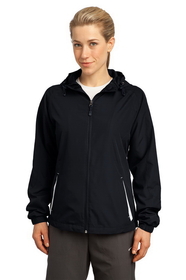 Sport-Tek LST76 Ladies Colorblock Hooded Raglan Jacket