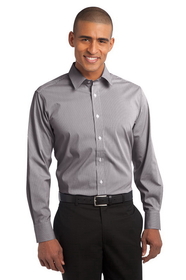 Custom Port Authority S647 Fine Stripe Stretch Poplin Shirt