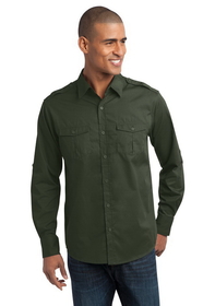 Custom Port Authority S649 Stain-Release Roll Sleeve Twill Shirt