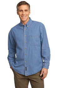 Custom Port & Company&#174; - Long Sleeve Value Denim Shirt - SP10