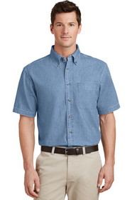 Custom Port & Company SP11 Short Sleeve Value Denim Shirt
