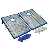 Hathaway BG5036 LED Cornhole Set with Target Boards and 8 Bean Toss Bags - Blue/White