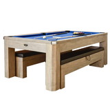 Hathaway BG50374 Newport 7-ft Pool Table Combo Set with Benches - Rustic Gray Finish