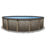Blue Wave NB12918 Riviera 18-ft Round 54-in Deep Steel Wall Hybrid Above Ground Pool w/ 8-in Top Rail