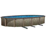 Blue Wave NB12945 Riviera 15-ft x 30-ft Oval 54-in Deep Steel Wall Hybrid Above Ground Pool w/ 8-in Top Rail