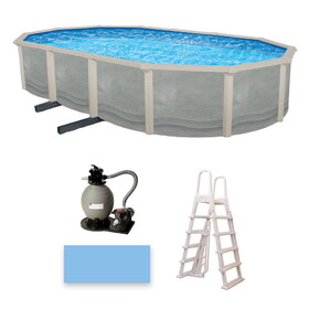 Blue Wave NB19915 Trinity 15-ft x 30-ft Oval 52-in Deep Steel Wall Pool Package with 7-in Top Rail