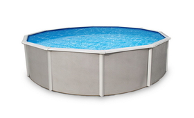 Blue Wave NB2528 Belize 24-ft Round 52-in Deep Steel Wall A/G Pool w/ 6-in Top Rail