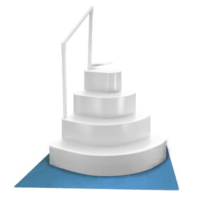 Blue Wave NE110WH Wedding Cake Above Ground Pool Step w/ Liner Pad - White