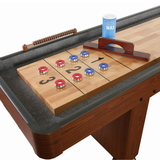Hathaway BG1210 Challenger 9-Ft Shuffleboard Table w Dark Cherry Finish, Hardwood Playfield and Storage