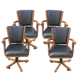 Hathaway BG2351CH Kingston Oak Poker Table Arm Chair - Set of 4