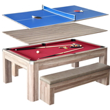 Hathaway NG2535P Newport 7-ft Pool Table Combo Set w/ Benches