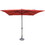 Island Umbrella NU5448R Caspian 8-ft x 10-ft Rectangular Market Umbrella with Olefin Canopy - Red