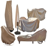 Island Umbrella NU5542 All-Weather Protective Cover for 48-in Round Table & Chairs w/ Umbrella Hole