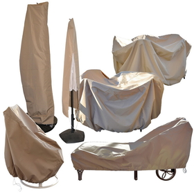 Island Umbrella NU5562 All-Weather Protective Cover for 54-in Round Table & Chairs w/ Umbrella Hole