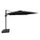Island Umbrella NU6070 Santorini II 10-ft Square Cantilever Umbrella in Black Sunbrella Acrylic