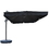 Island Umbrella NU6070 Santorini II 10-ft Square Cantilever Umbrella in Black Sunbrella Acrylic