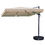 Island Umbrella NU6175 Santorini II 10-ft Square Cantilever Umbrella w/ Valance in Beige Sunbrella Acrylic